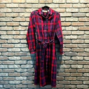 LL Bean Plaid Flannel Dress